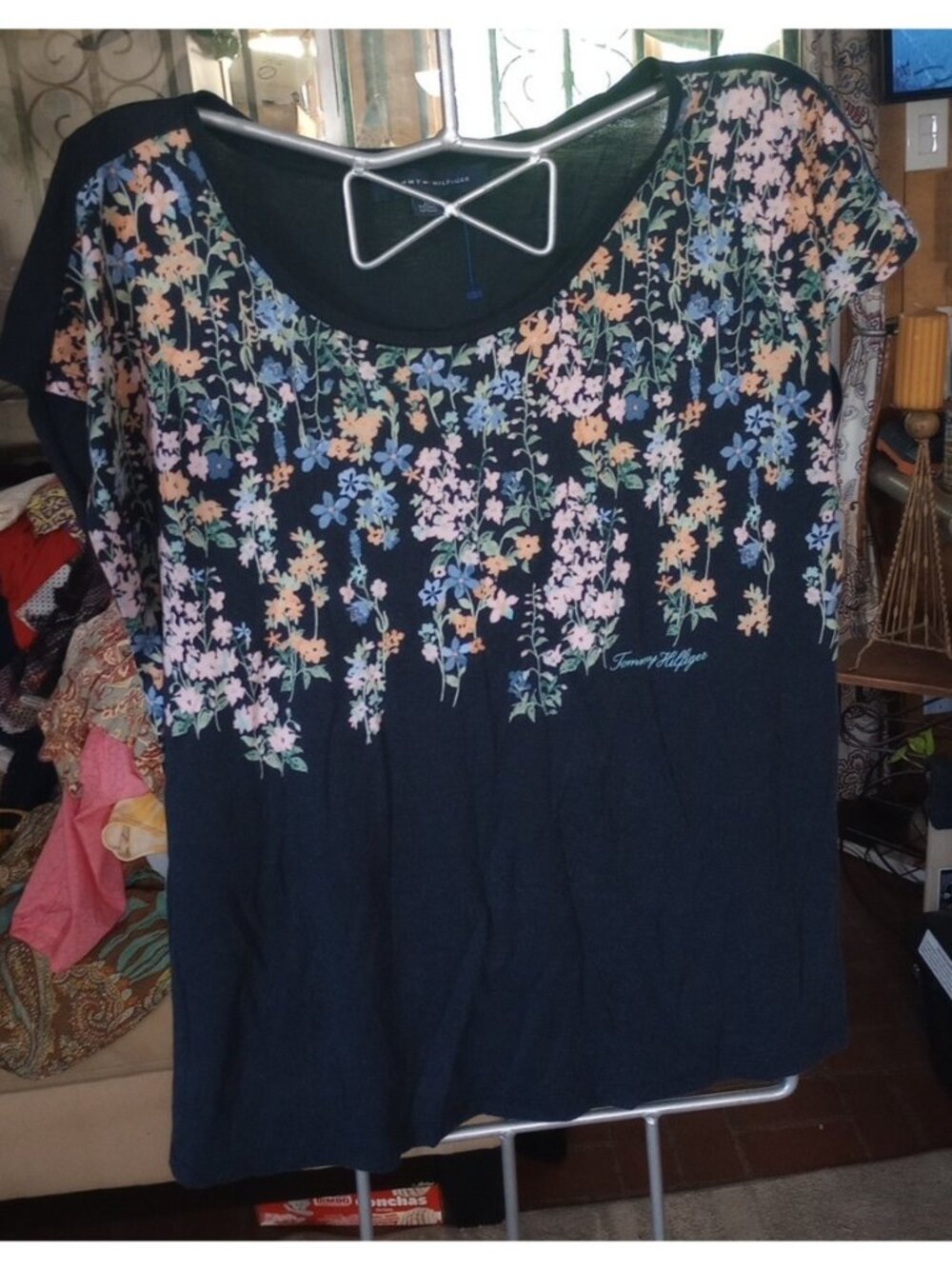 Tommy Hilfiger Women Blouse Size XL Blue & Multicolor